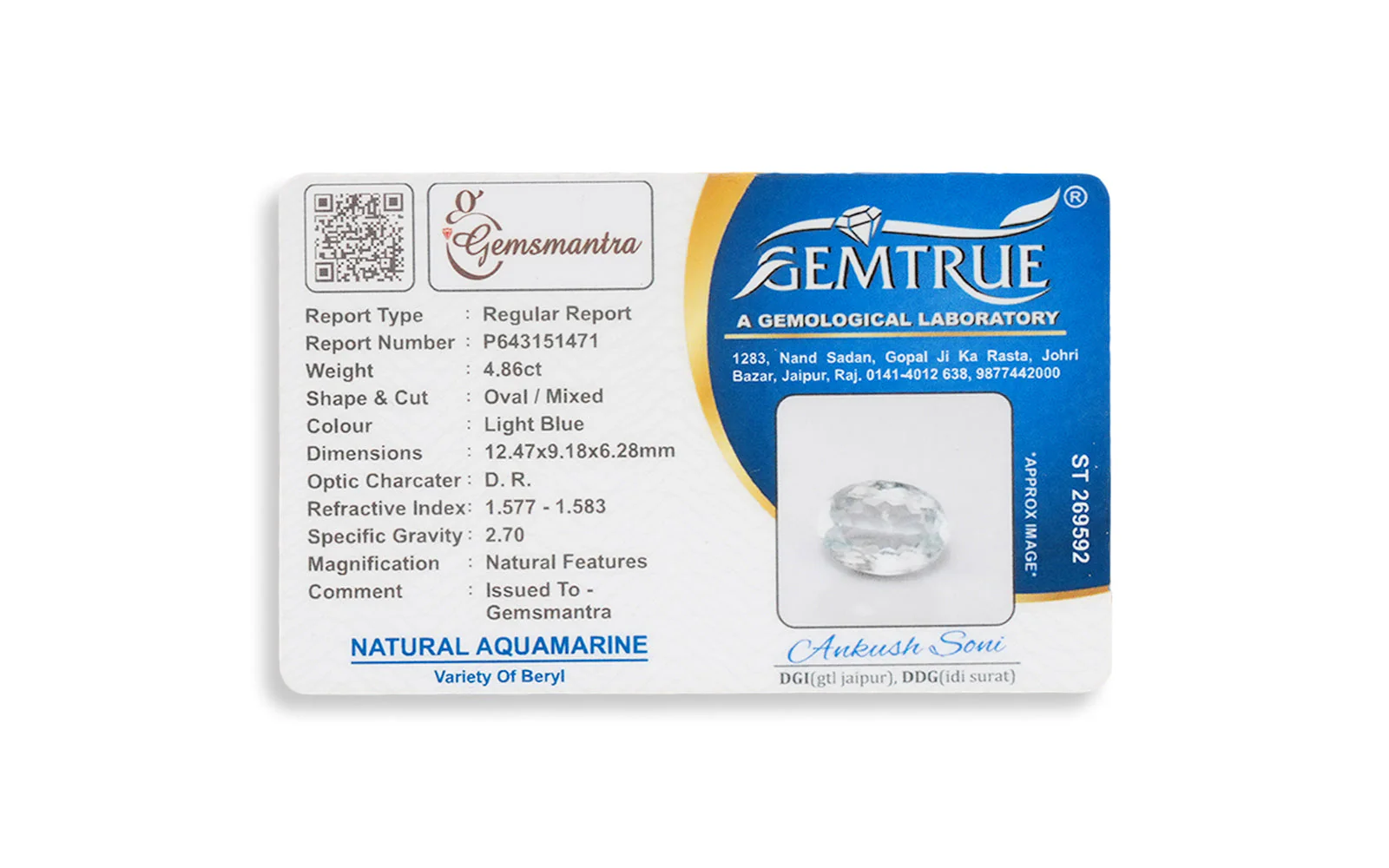 Aquamarine Pendant - 4.86 Carats - Image 4