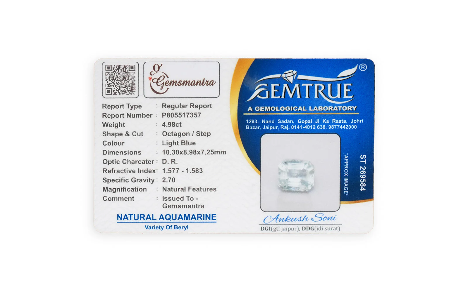 Aquamarine Pendant - 4.98 Carats - Image 4