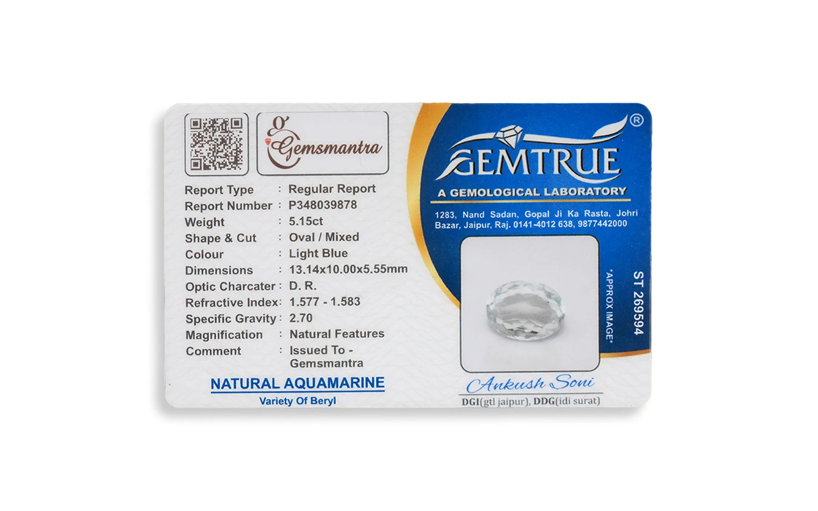 Aquamarine Pendant - 5.15 Carats - Image 4