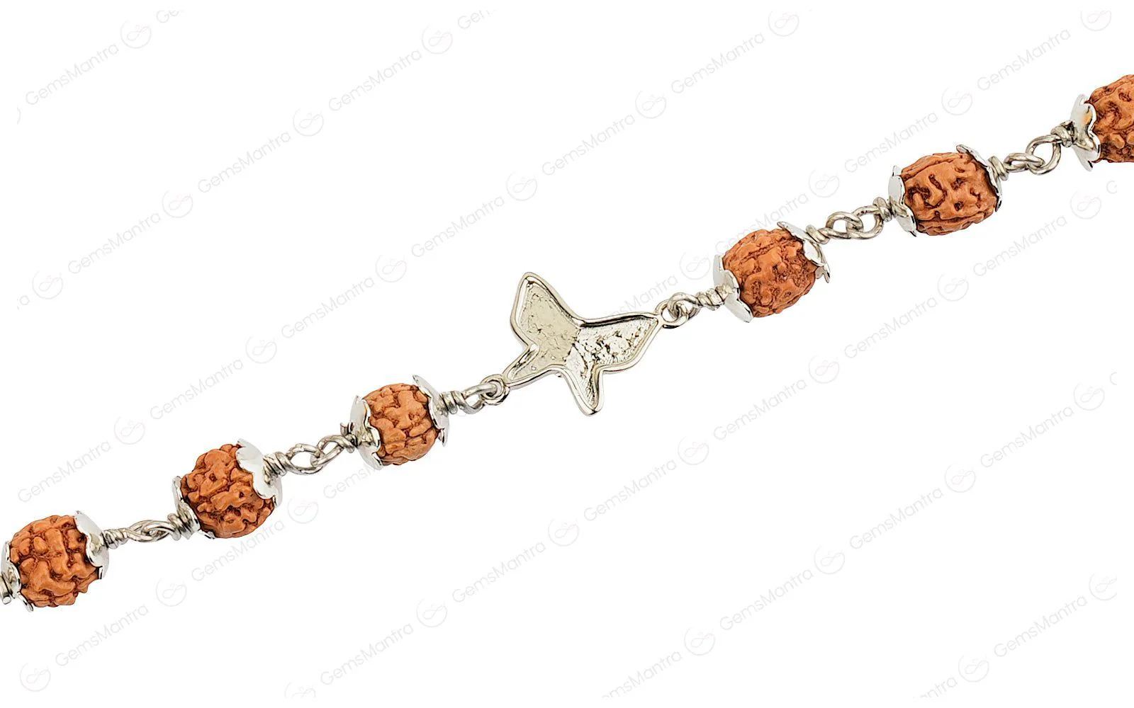 5 Mukhi Rudraksha Silver Butterfly Bracelet for Kids - Image 3