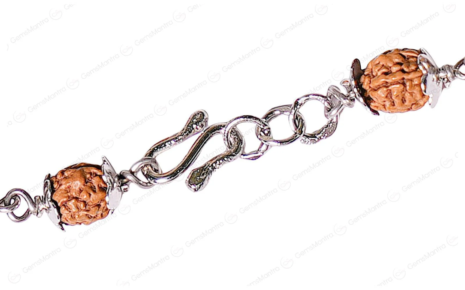 5 Mukhi Rudraksha Silver Om Bracelet for Kids - Image 4