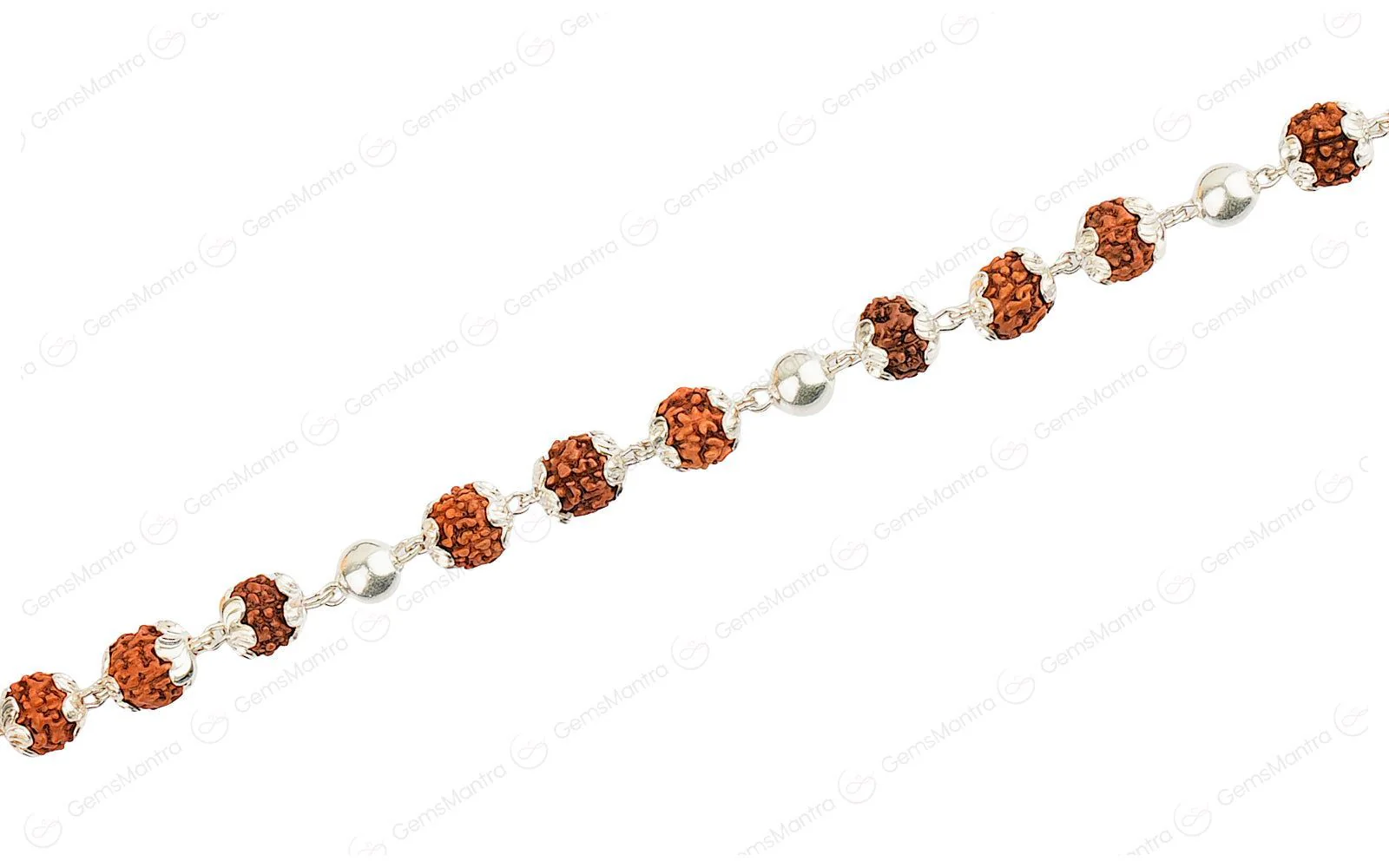 5 Mukhi Rudraksha Silver Pearl Bracelet for Kids - Image 3